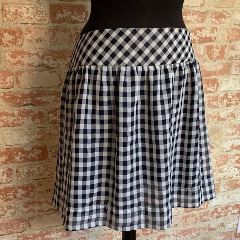 GAP Skirt Gingham Blue White Size 12 - Picture 3 of 9